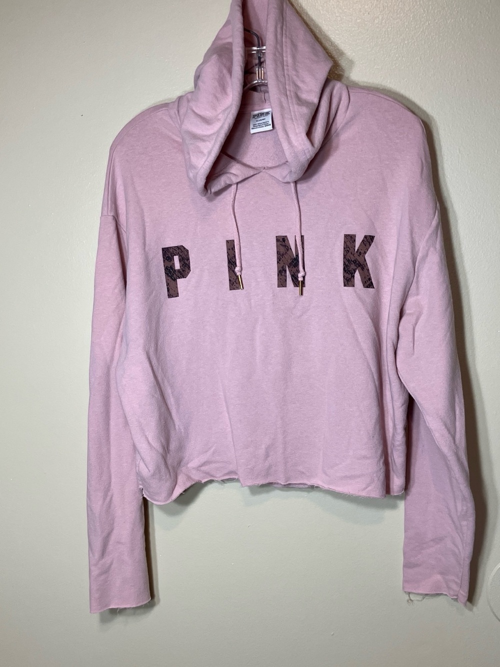 PINK Victoria's Secret Cropped Hoodie in Light Pink